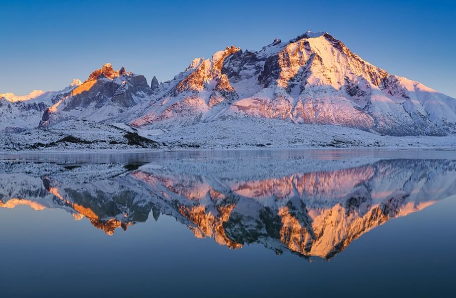Reflejo del paisaje en el agua