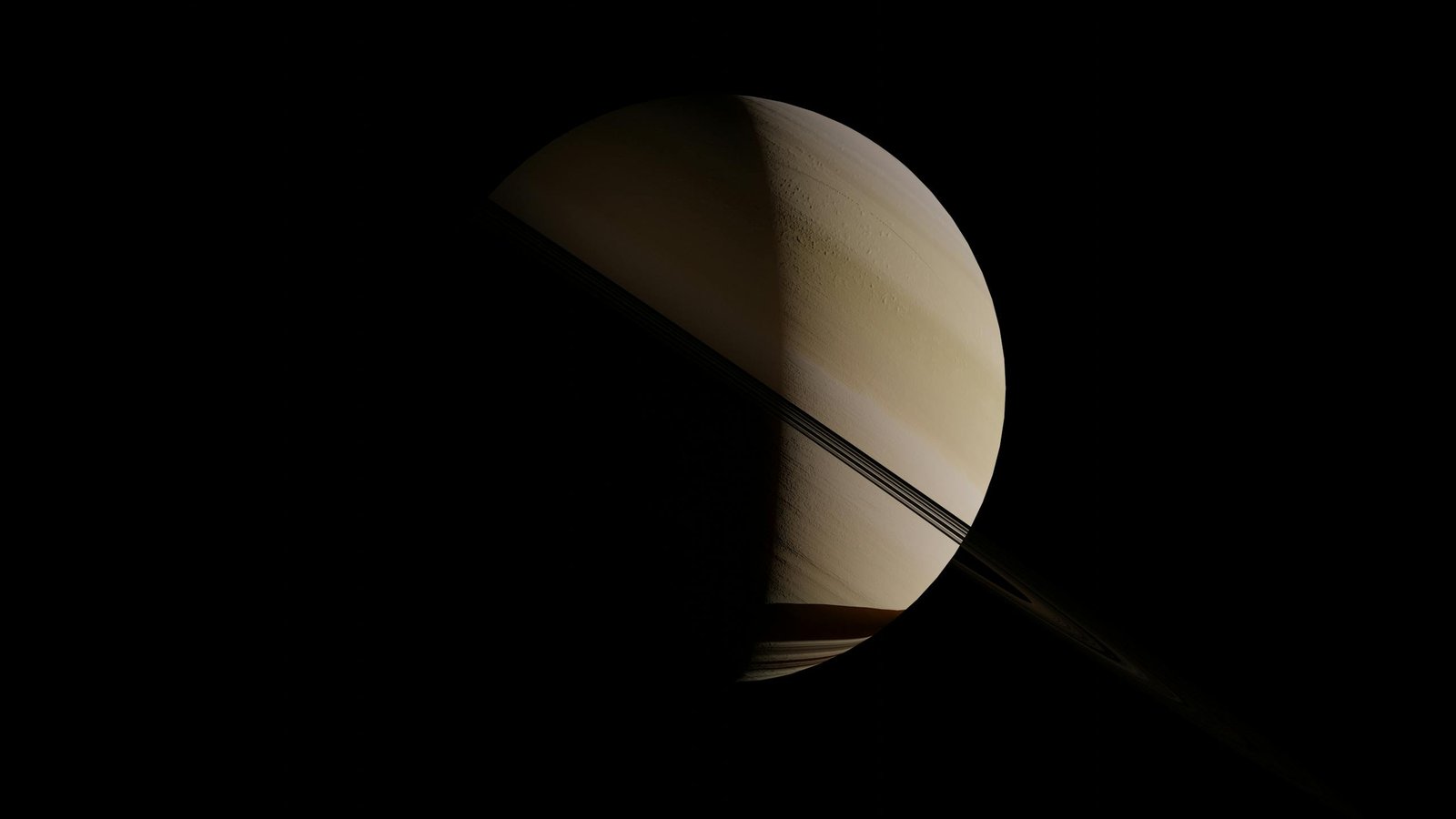 Beautiful view of Saturn with its rings set against a dark space background.